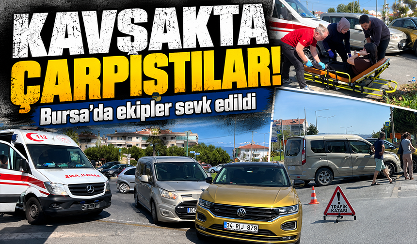 Bursa Mudanya'da kavşakta iki otomobil çarpıştı: 1 yaralı