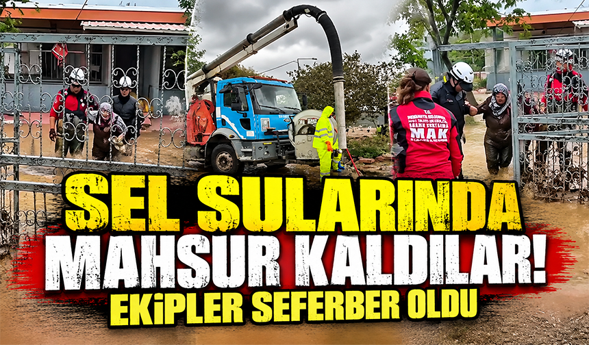 Bursa Mudanya'da taşkında mahsur kalanlar böyle kurtarıldı