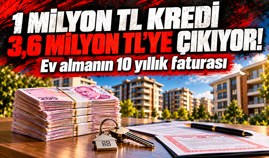 1 milyon TL kredi 3,6 milyon TL’ye çıkıyor: Ev almanın 10 yıllık faturası