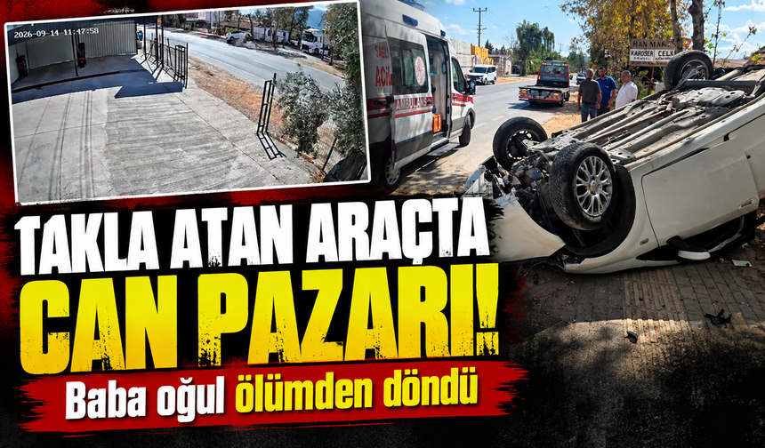 Bursa Orhangazi'de otomobil takla attı!