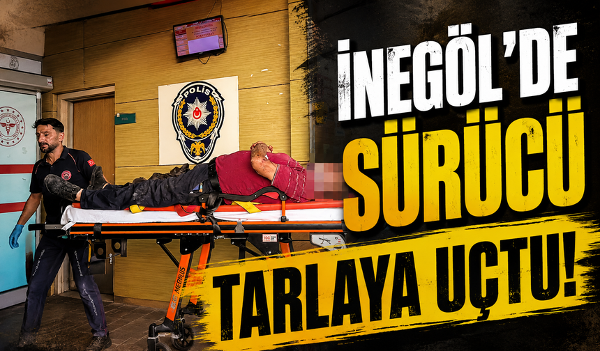 Bursa İnegöl'de sürücü tarlaya uçtu