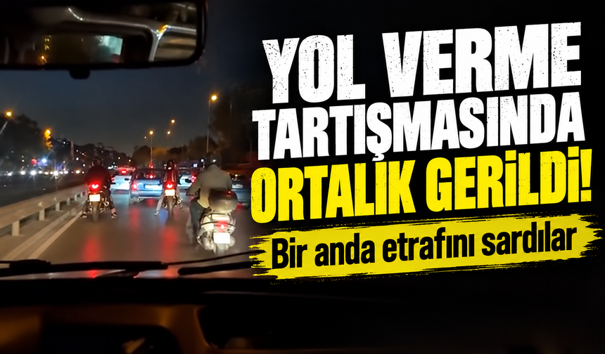 Bursa Osmangazi'de yol vermeyen otomobil sürücüsünün etrafını sardılar