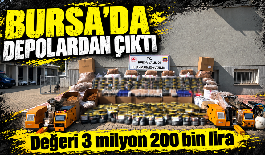 Bursa’da kaçakçılık operasyonu: 3,2 milyon liralık kaçak tütün ve sigara ele geçirildi