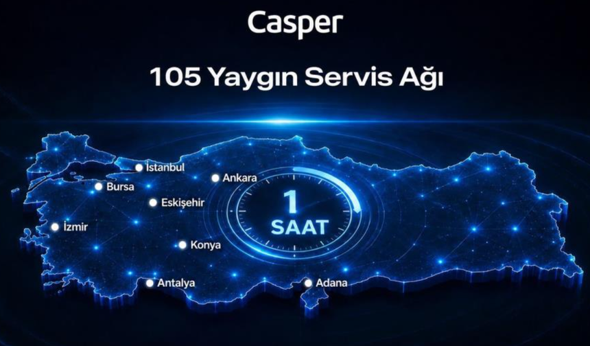Casper 105 servis noktasıyla Türkiye genelinde hizmet veriyor