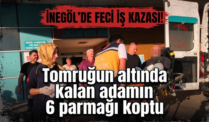 İnegöl’de feci iş kazası! Tomruğun altında kalan adamın 6 parmağı koptu