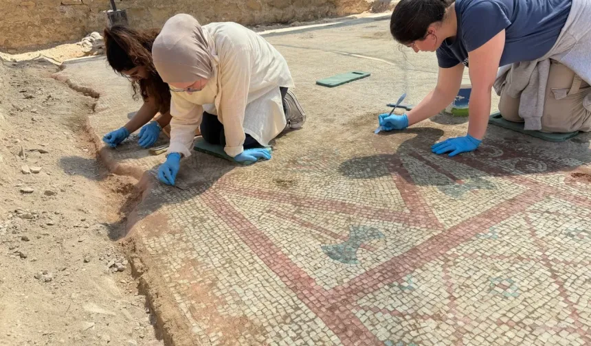 Pompeiopolis’te 105 metrekarelik mozaik gün yüzüne çıkarıldı
