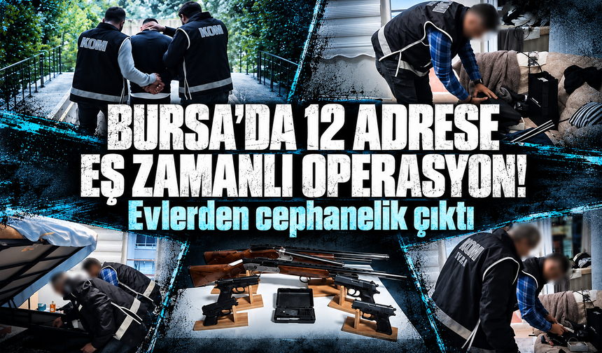 Bursa'da suç örgütleriyle bağlantılı şahıslara operasyon: Çok sayıda silah ve mühimmat ele geçirildi