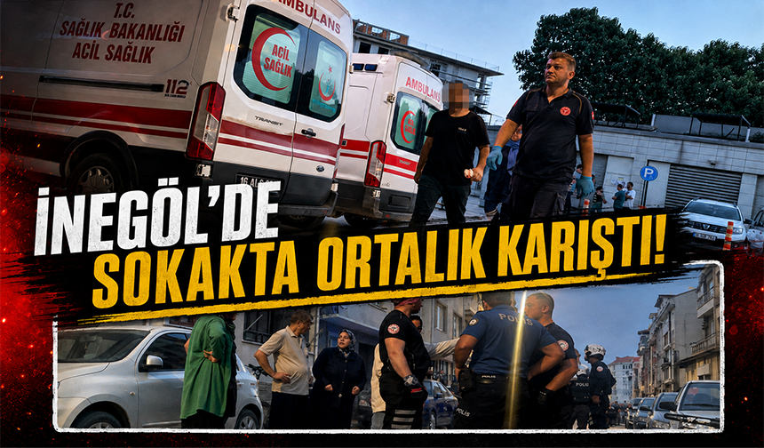 Bursa İnegöl'de sokakta ortalık karıştı
