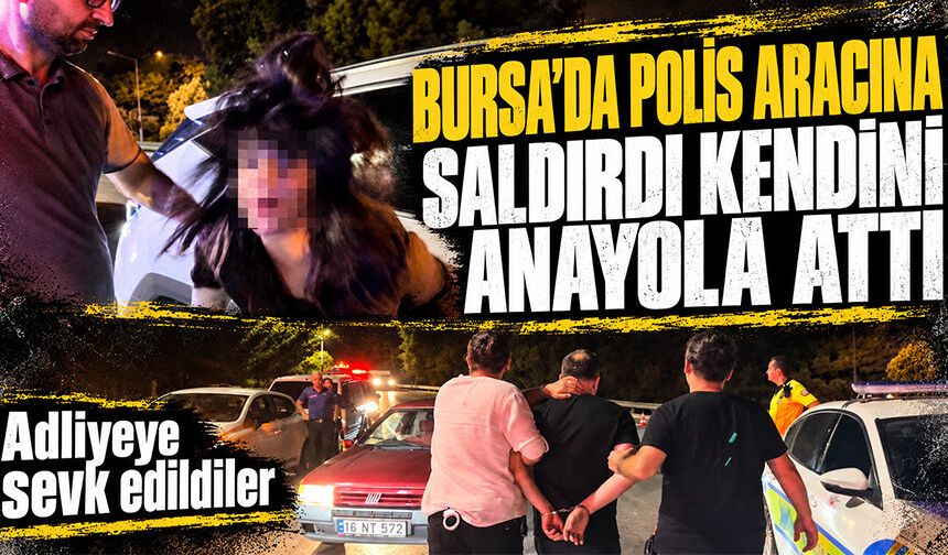 Bursa'da ters yola girip gazeteci ve polislere hakaret eden şahıslar adliyeye sevk edildi