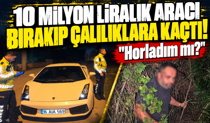 Bursa'da 10 milyonluk lüks aracını bırakıp çalılıklara kaçtı