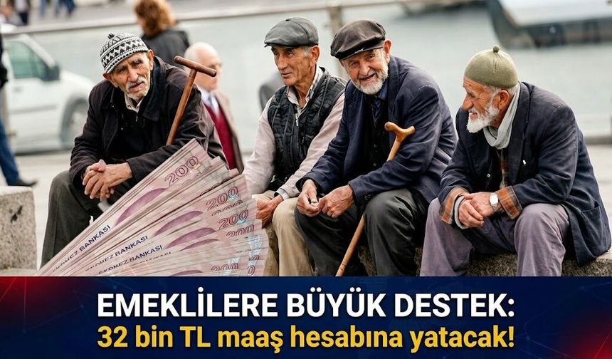 Emeklilere büyük destek: 32 bin TL maaş hesabına yatacak!