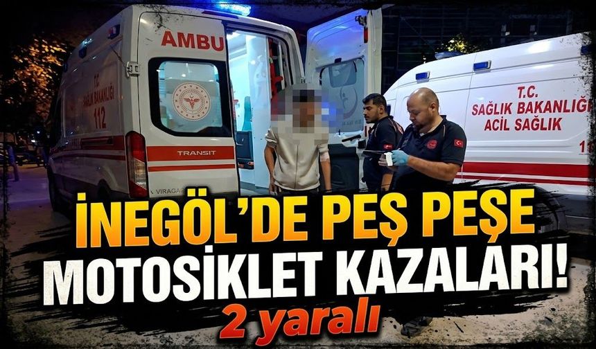 İnegöl’de peş peşe motosiklet kazaları! 2 yaralı