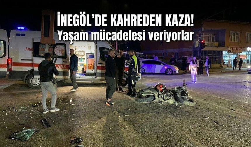 İnegöl'de kahreden kaza! Yaşam mücadelesi veriyorlar