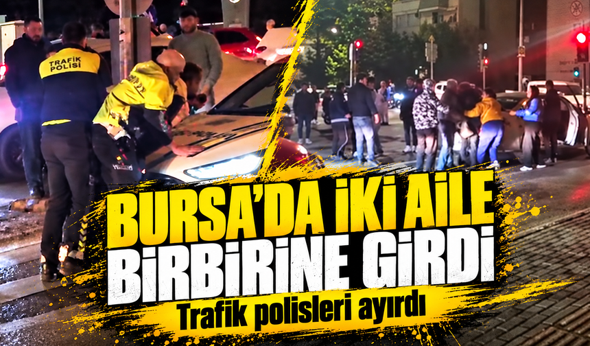 Bursa'da iki aile arasındaki kavga kamerada
