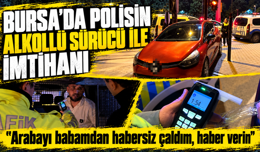 Bursa Yıldırım'da alkollü sürücü, polis uygulamasından kaçarken trafik lambasına çarptı