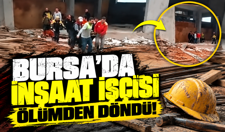 Bursa Kestel'de inşaatın ikinci katından düşen işçi yaralandı
