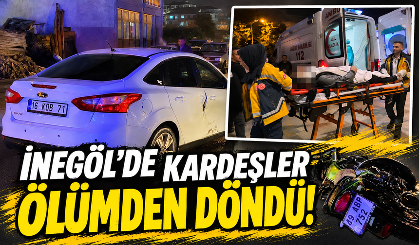 Bursa İnegöl'de otomobil ile motosiklet çarpıştı: 2 yaralı