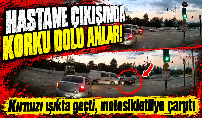 Bursa Osmangazi'de kırmızı ışıkta geçen kamyonet motosiklete çarptı