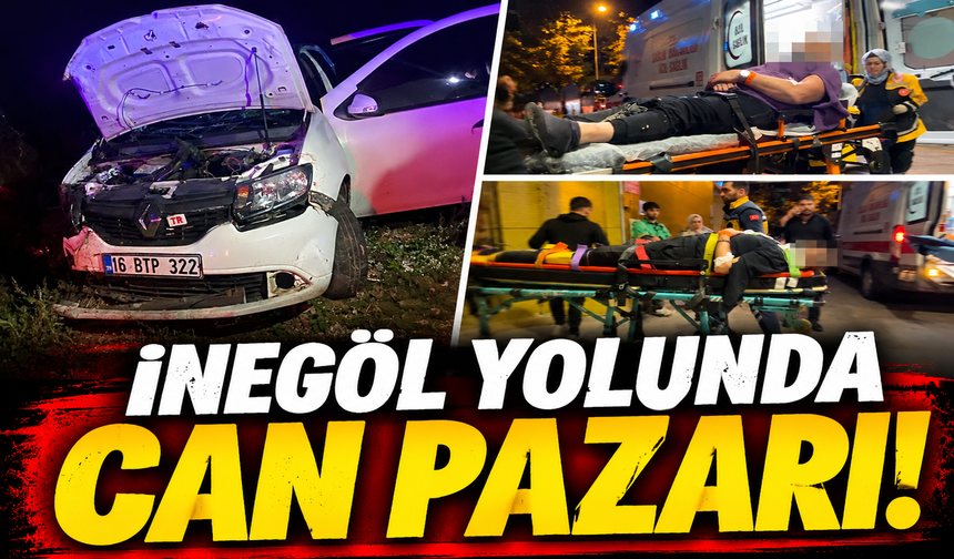 Bursa İnegöl'de kontrolden çıkan otomobil devrildi: 2 yaralı