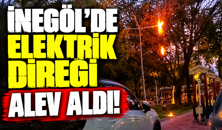 Bursa İnegöl'de elektrik direği alev aldı!