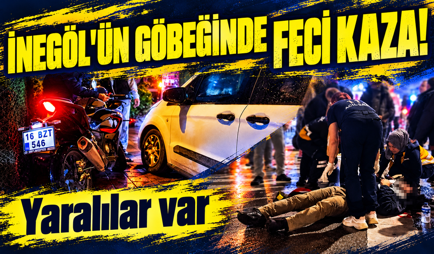 Bursa İnegöl'de motosiklet yaya çarptı: 2 yaralı