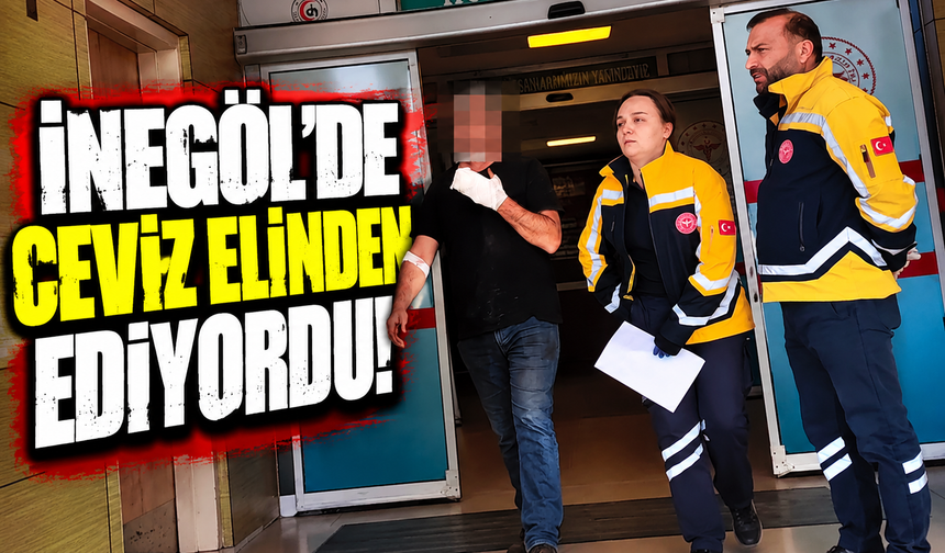 Bursa İnegöl'de ceviz kırma makinesine elini kaptırdı!