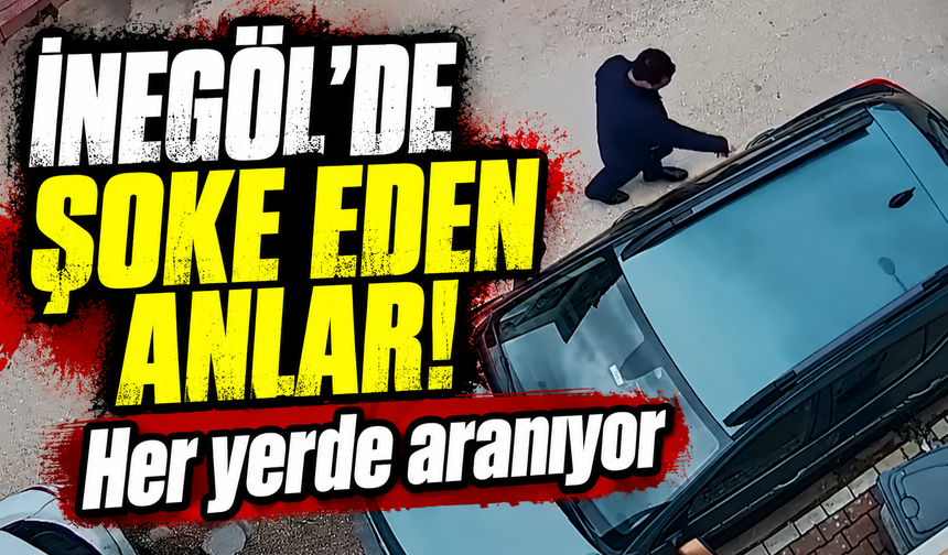 Bursa İnegöl'de park halindeki otomobili çizdi!