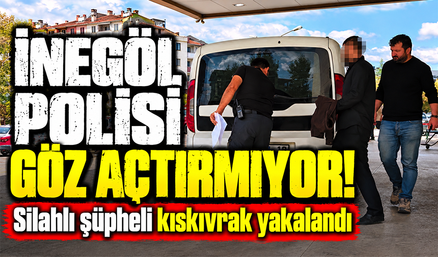 Bursa İnegöl'de şüphelinin üzerinden tabanca ve mermi çıktı