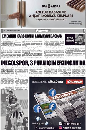Yıldırım Gazetesi 8-29.11.2025