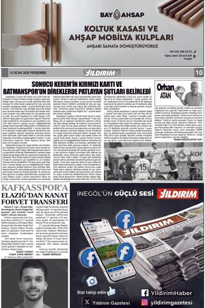 Yıldırım Gazetesi 10-15.01.2026