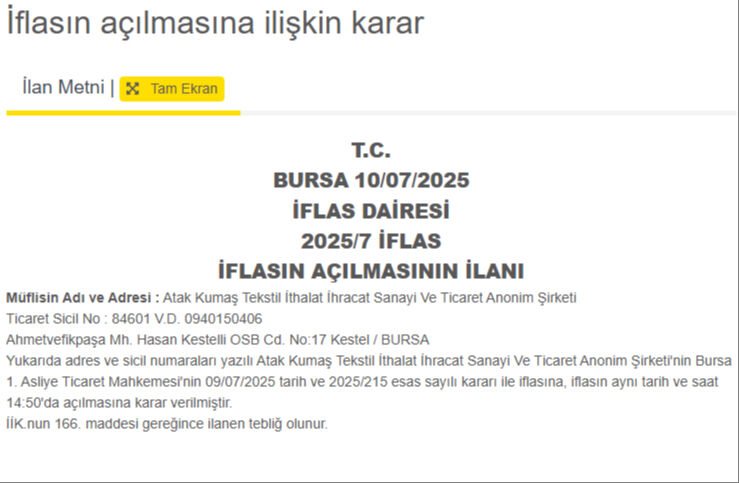 79 Yillik Firma Konkordatodan Cikamadi Turkiyenin Tekstil Devi Resmen Iflas Etti 17552461049830 1
