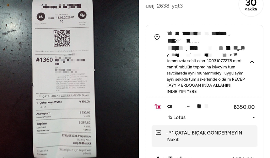 Bursa İnegöl'de yemek siparişin şehit ve Cumhurbaşkanı Erdoğan’a yönelik ağır ifadeler!