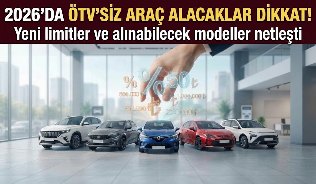 2026'da ÖTV'siz araç alacaklar dikkat! Yeni limitler ve alınabilecek modeller netleşti