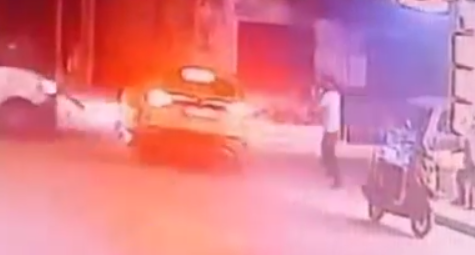 İnegöl’de korku dolu anlar kameraya yansıdı! Jip kaldırıma çıktı, durağa çarpmadan durdu